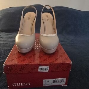 Guess Women's Cream Platform Heels